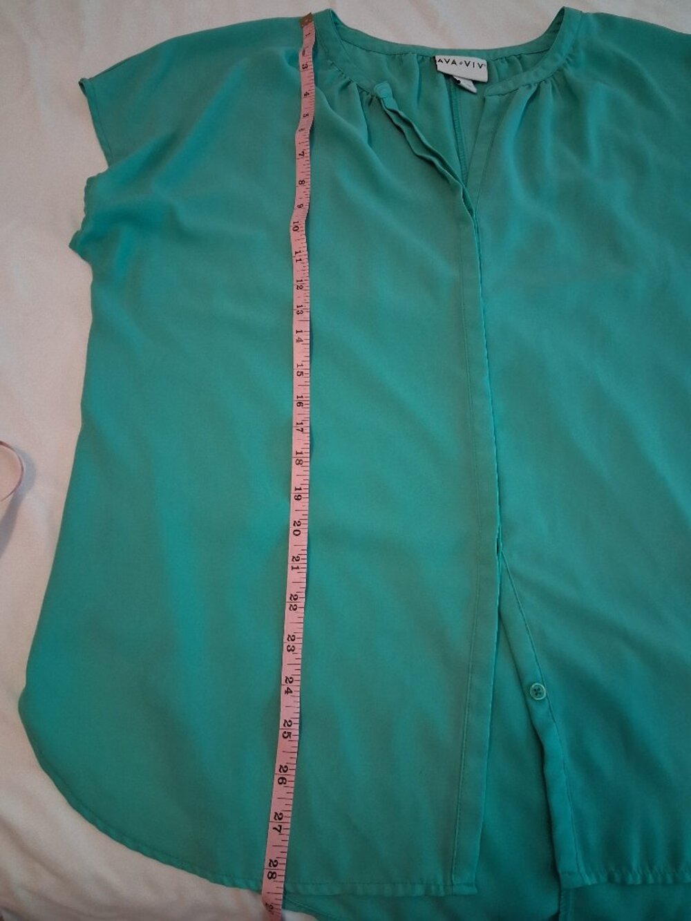 Ava & Viv Women's Casual Blouse | Size XL | Aqua - Picture 6 of 6